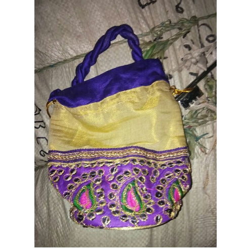Purple Color Potli With Work  Pack Of 12 - 950gms